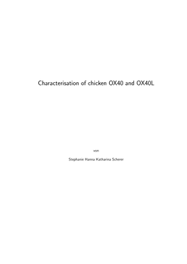 Characterisation of Chicken OX40 and OX40L