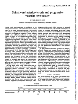 Vascular Myelopathy