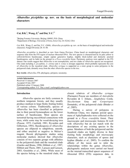 Albatrellus Piceiphilus Sp. Nov. on the Basis of Morphological and Molecular Characters