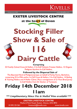 Stocking Filler Show & Sale of Dairy Cattle