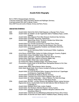 Anselm Kiefer Biography