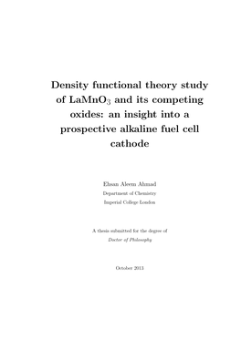 Density Functional Theory Study of Lamno3 and Its Competing Oxides: an Insight Into a Prospective Alkaline Fuel Cell Cathode