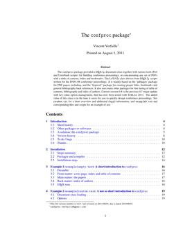 The Confproc Package∗