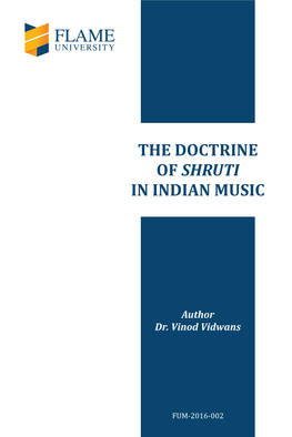 The Doctrine of Shruti in Indian Music