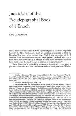 Jude's Use of the Pseudepigraphal Book of 1 Enoch