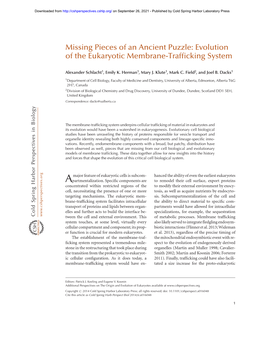 Evolution of the Eukaryotic Membrane-Trafficking System