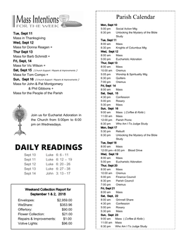 Parish Calendar