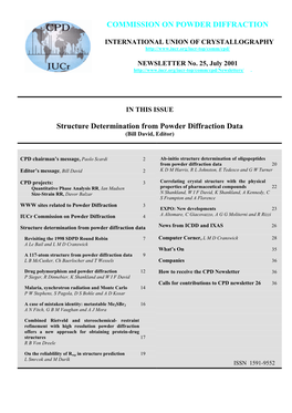 Structure Determination from Powder Diffraction Data. Most of Us Are Familiar with the More Common Process of Structure Refinement by the Rietveld Method