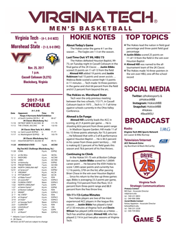 Social Media Top Topics Hokie Notes Broadcast