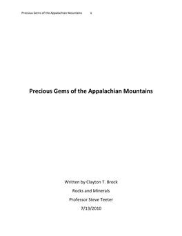 Precious Gems of the Appalachian Mountains 1