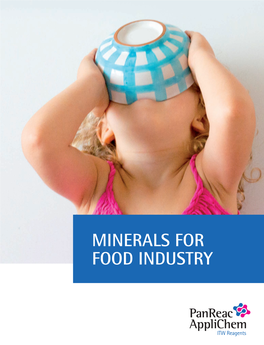 Minerals for Food Industry Minerals for Food Industry