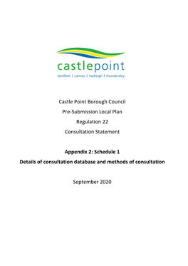 Castle Point Borough Council Pre-Submission Local Plan Regulation 22 Consultation Statement
