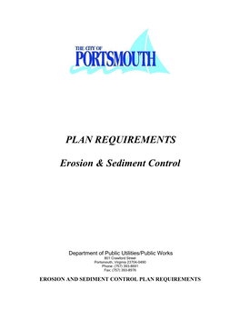 PLAN REQUIREMENTS Erosion & Sediment Control