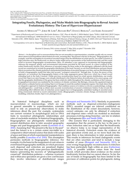 Integrating Fossils, Phylogenies, and Niche Models Into Biogeography to Reveal Ancient Evolutionary History: the Case of Hypericum (Hypericaceae)