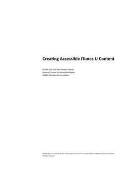 Creating Accessible Itunes U Content