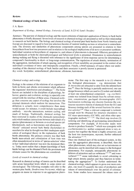 Chemical Ecology of Bark Beetles