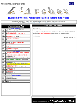 Journal De L'union Des Associations D'archers Du Nord De La France