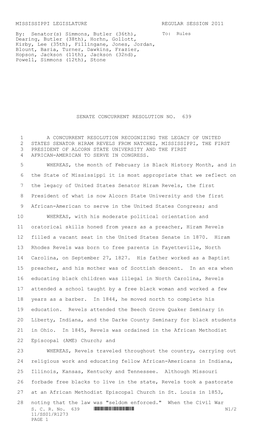 MISSISSIPPI LEGISLATURE REGULAR SESSION 2011 By