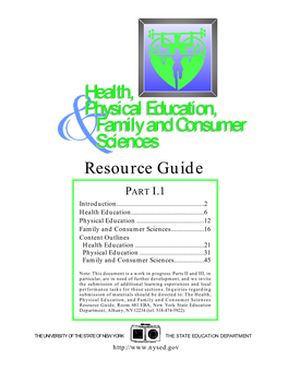 Health, Physical Education, Family and Consumer S Ciences