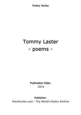 Tommy Laster - Poems