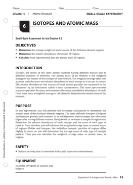 Isotopes and Atomic Mass