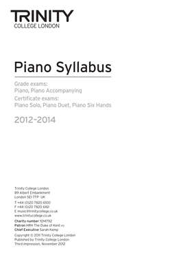 Piano Syllabus