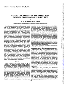 Cerebellar Hypoplasia Associated with Systemic Degeneration in Early Life by R