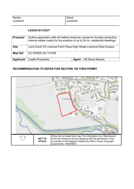 Land South of Loxwood Farm Place, High Street, Loxwood, West Sussex