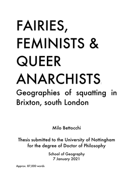 Fairies, Feminists & Queer Anarchists: Geographies of Squatting In