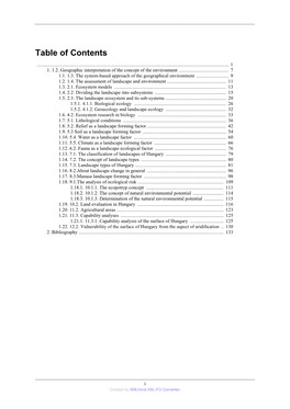 Table of Contents