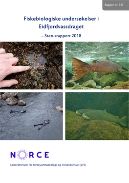 Fiskebiologiske Undersøkelser I Eidfjordvassdraget – Statusrapport 2018