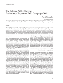 Preliminary Report on Field Campaign 2002