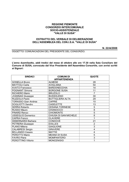 Regione Piemonte Consorzio Intercomunale Socio-Assistenziale 