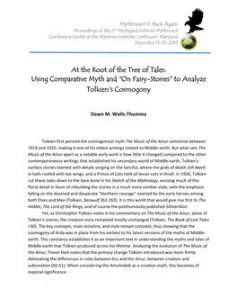 At the Root of the Tree of Tales: Using Comparative Myth and "On Fairy-Stories" to Analyze Tolkien's Cosmogony