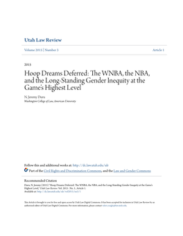 The WNBA, the NBA, and the Long-Standing Gender Inequity at the Game’S Highest Level N