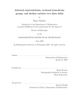 Arboreal Representations, Sectional Monodromy Groups