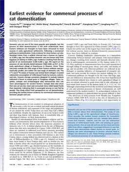 Earliest Evidence for Commensal Processes of Cat Domestication