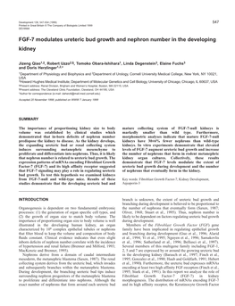 FGF-7 Modulates Kidney Size