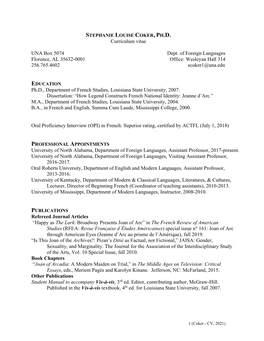 CV Stephanie L. Coker-Jan. 2021