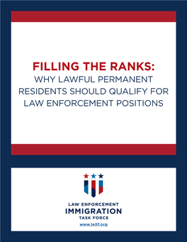 Filling the Ranks: Why Lawful Permanent Residents Should Qualify for Law Enforcement Positions