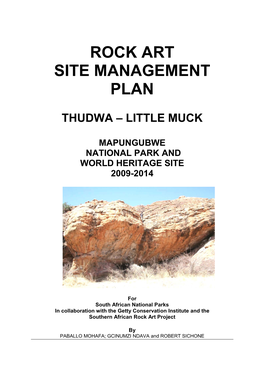 Rock Art Site Management Plan