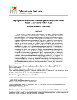 Phylogenetically Vetted and Stratigraphically Constrained Fossil Calibrations Within Aves