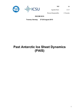 Past Antarctic Ice Sheet Dynamics (PAIS)