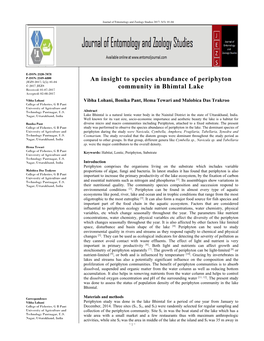 An Insight to Species Abundance of Periphyton Community in Bhimtal Lake