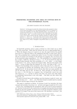 Perimeter, Diameter and Area of Convex Sets in the Hyperbolic Plane