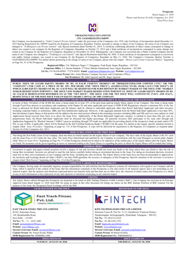 Prospectus Dated August 12, 2020 Please Read Section 26 of the Companies Act, 2013 Fixed Price Issue