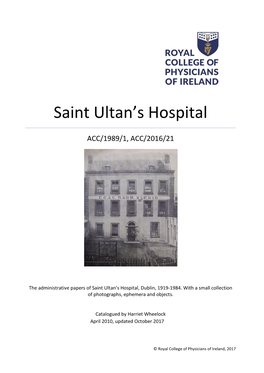 Saint Ultan's Hospital Papers