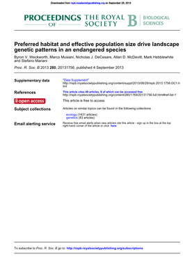 Preferred Habitat and Effective Population Size Drive the Landscape