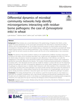 Differential Dynamics of Microbial Community Networks Help Identify