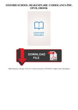 {Download PDF} Oxford School Shakespeare: Coriolanus Ebook